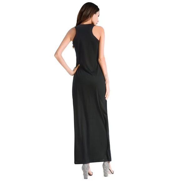 Mystical Sphinx Black Maxi Dress - Picture 2 of 4